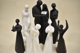 Seven Royal Doulton figures from the Images series including Tenderness, Two of Peace, Awakening,