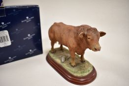 A Border Fine Arts figure study ' Limousin Bull ' Cattle County Show A0739. Box included