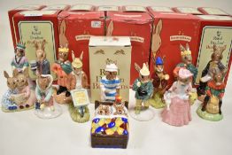 Fourteen boxed Royal Doulton figure studies including Storytime, Gardener, Mother, Skater, Girl