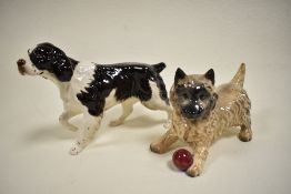 Two dog figure studies including Beswick Cairn Terrier 1055A and a Royal Doulton Cocker Spaniel