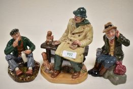 Three Royal Doulton figures including Way fairer HN2362, Owd Willum HN2042 and Lunch Time HN2485