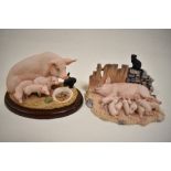 Two Border Fine Arts figure studies of Pigs including Moses and Bertha JH3 and Bertha and Moses