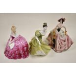 Two Royal Doulton figure studies of ladies in dress, Victoria HN2471, Lynne HN2329 and an additional