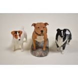 Two Beswick figure studies including a Collie dog and a Jack Russell along with a Border Fine Arts