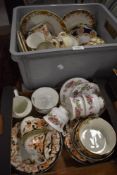 A selection of mixed antique ceramics, amongst which are cups and saucers and plates to include