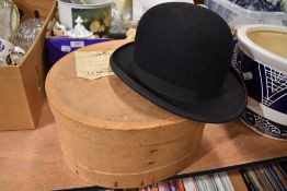 Christys' London bowler hat including label from Sam Cooke 'The Hatter' Lancaster.
