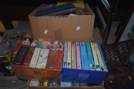 Three boxes of assorted titles including Rosamund Pilcher 'Coming Home', Readers Digest 'The