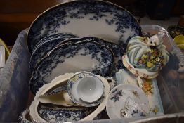 A selection of blue flow dinner wares.