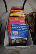 A box of assorted ordnance survey maps. Titles include Carlisle & Solway Firth, Appleby, Wenslydale,