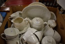 A Burleigh Staffordshire part dinner/tea service stamped 'As originally produced by Davenport 1794-