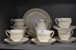 A modern Noritake Japanese part tea service having hand decorated olive branch design