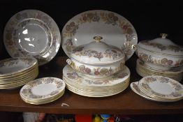 A Wedgwood Lichfield part dinner service including two tureens, soup bowls and dinner plates