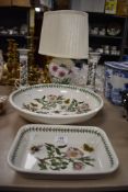 A small selection of Portmerion the Botanical Garden pattern wares, comprising a table lamp, pair of
