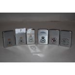 Six modern Zippo cigarette lighters including four marked for the Royal Air Force and two for