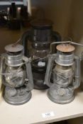 A vintage Chalwyn Tropic storm lantern, sold along with two Chinese examples
