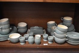 A quantity of green Denby stoneware dinner wares, to include bowls, butter dish and cover,