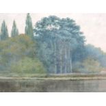 (20th century), a watercolour, lake vista, 17 x 26cm, framed and glazed, 34 x 43cm