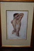 Michael Green, (contemporary), a pastel sketch, nude back study, signed and attributed verso, 48 x