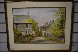 D Mossop, (20th century), a watercolour, farmstead, signed, 34 x 49cm, mounted framed and glazed, 51