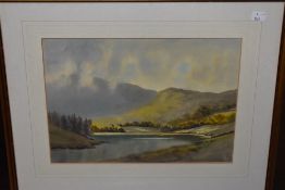 E J W Prior, (20th century), a watercolour, Elterwater, attributed verso, 27 x 37cm, mounted