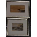 J Laurence Hart, (1830-1907), two watercolours, A Grey Morning signed, 12 x 18cm, mounted framed and