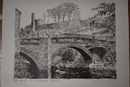 Alfred Wainwright, (1907-1991), after, a print, The Bridge at Barnard Castle, signed, (faded), 16