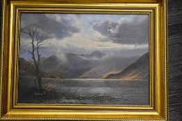 Robert Ritchie ( contemporary), an oil painting, Autumn Crummock Water, signed and attributed verso,