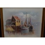 Jenkin, (contemporary), an oil painting, harbour scene, signed, 50 x 60cm, framed, 58 x 68cm