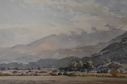 Roope, (20th century), a watercolour, Skiddaw Cumberland, signed and dedicated verso, 22 x 33cm,