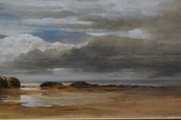James Mudd, (1821-1906), a watercolour, coastal view, signed and dated 1881, 30 x 48cm, mounted,