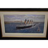 Simon Fisher, Contemporary), after, a Ltd Ed print, The Titanic off Cowes, signed and signed by