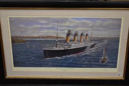 Simon Fisher, Contemporary), after, a Ltd Ed print, The Titanic off Cowes, signed and signed by