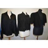 Two 1930s black blouses and a wool bolero.
