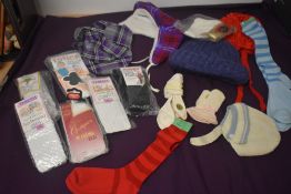 A mixed lot of childrens vintage accessories, some dead stock, to be included are hats, bonnets,