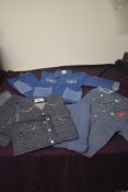 Five 1970s dead stock childrens western style denim outfits, comprising of three sets of jeans and