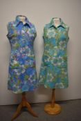 Two 1960s bright floral St Michaels dresses, medium sizes.