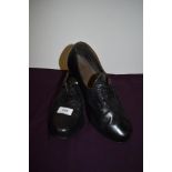 A pair of black 1940s shoes, AF, some age related wear.