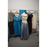 A selection of predominantly 1980s party and prom dresses.