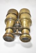 A pair of antique brass binoculars/ field glasses (AF)