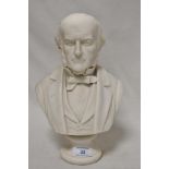 A Parian bust of William Gladstone, possibly by Robinson & Leadbeater, however, has illegible