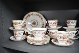 A Royal Grafton 'Malvern' partial tea service having floral transfer pattern, incuded are cups and
