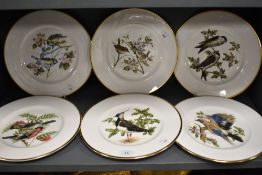 Six limited edition Coalport British Bird plates.