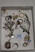 A small selection of white metal jewellery most stamped 925/silver including pendants, loop