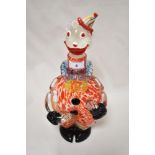 A 1960s Murano glass decanter in the form of a clown.