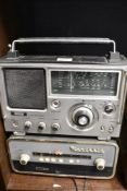 A vintage Heathkit FM-40 radio receiver and Amstrad multiband receiver