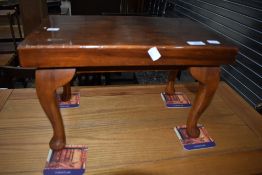 A stained frame stool, probably early 20th Century in the Queen Anne style