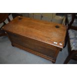 An early to mid 20th Century oak blanket box