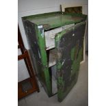 A vintage metal safe, lock removed height approx. 109cm