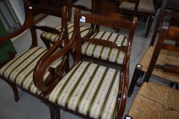 A set of four (two plus two) reproduction Regency dining chairs