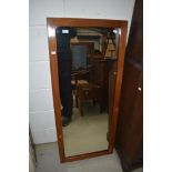 A vintage mahogany full length wall mirror, height approx. 123cm